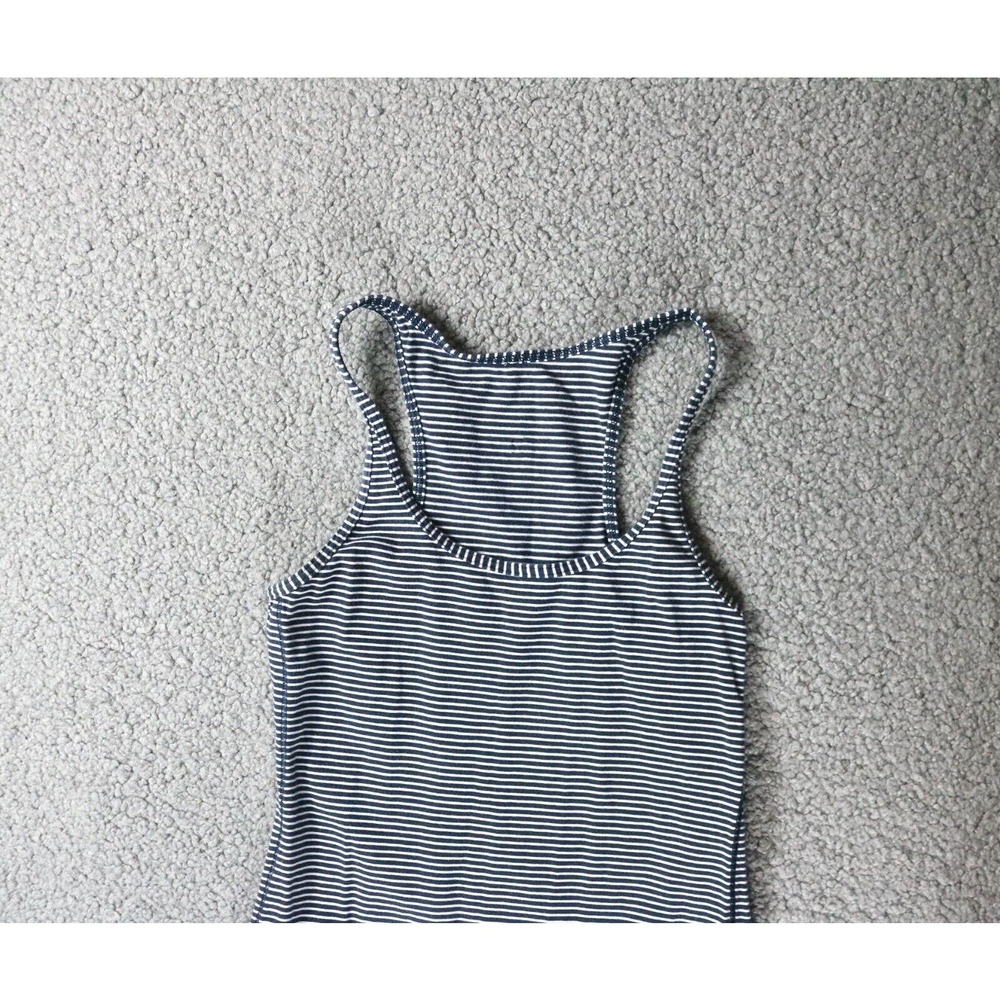 Lululemon Athletica Refresh Maxi Dress 2 Blue White Striped High Side Slits - Picture 8 of 13